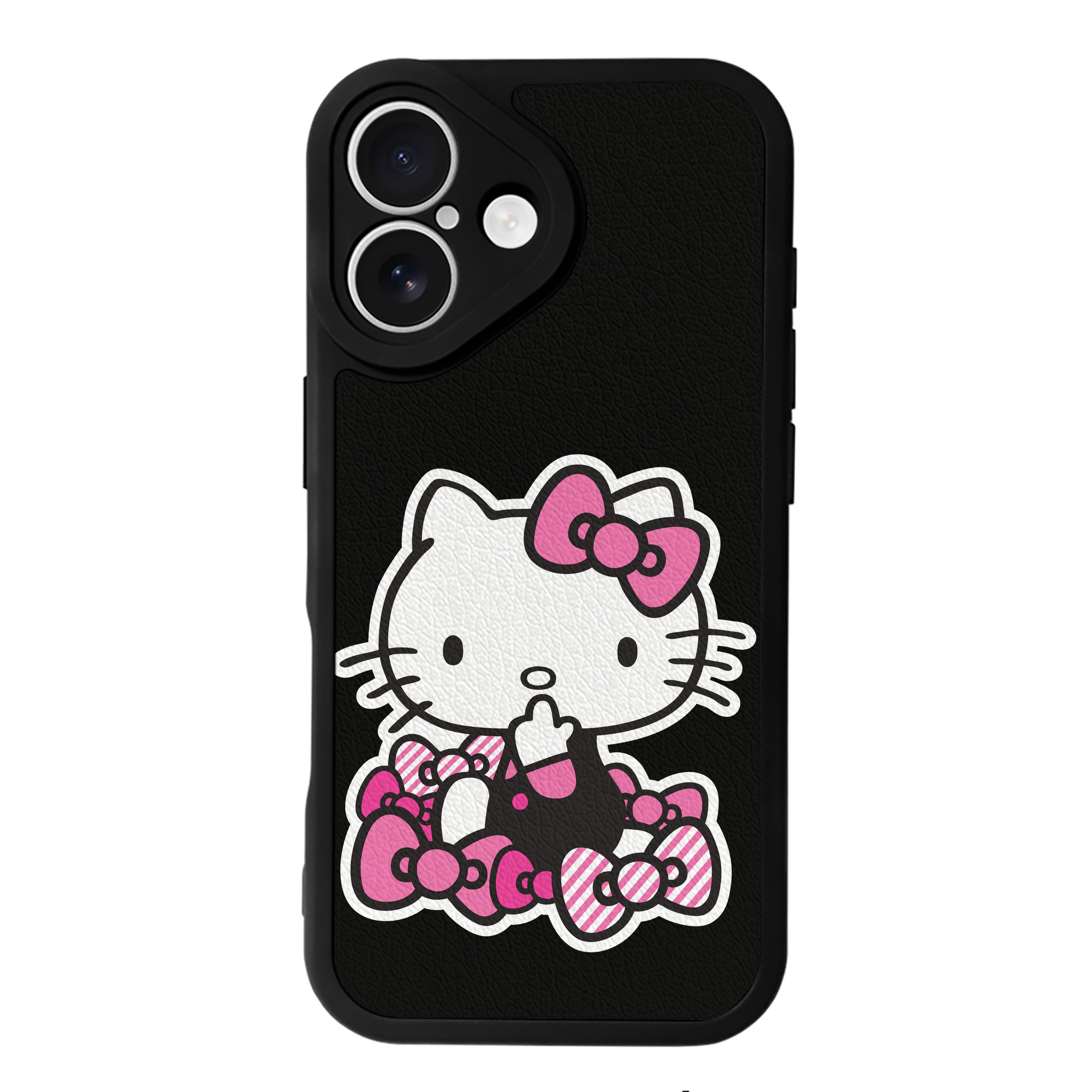 （画像用） Hello Kitty ハローキティ 【iPhone 16シリーズ対応】シリコンスマホケース（レザー調） 材質：シリコン
